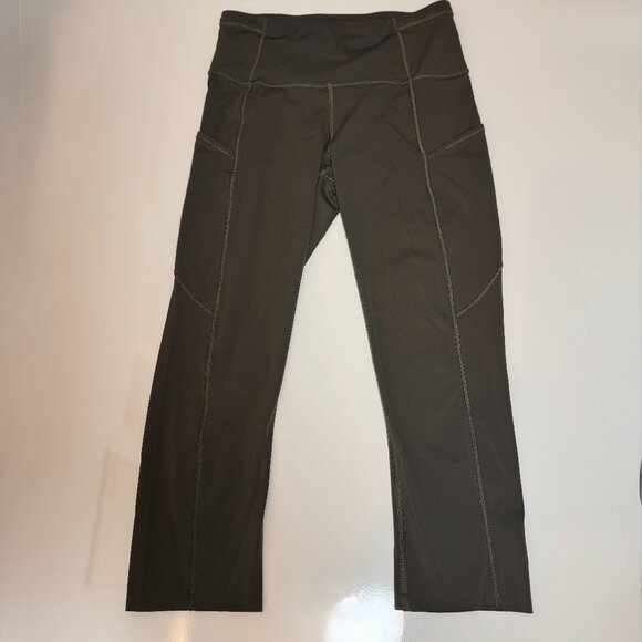 Lululemon Women Fast Free Crop W6BCUS, Dark Olive, Size 4 - Picture 4 of 8